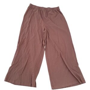 Z Supply Womens Tan Brown Wide Leg Lounge Pants Elastic Waist Jersey Size Large
